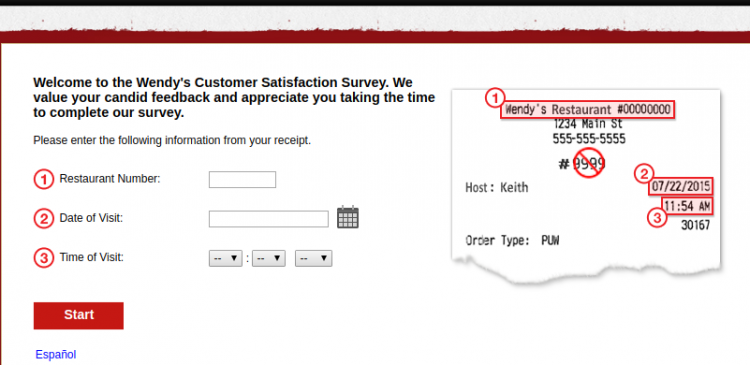 Wendy s Customer Survey