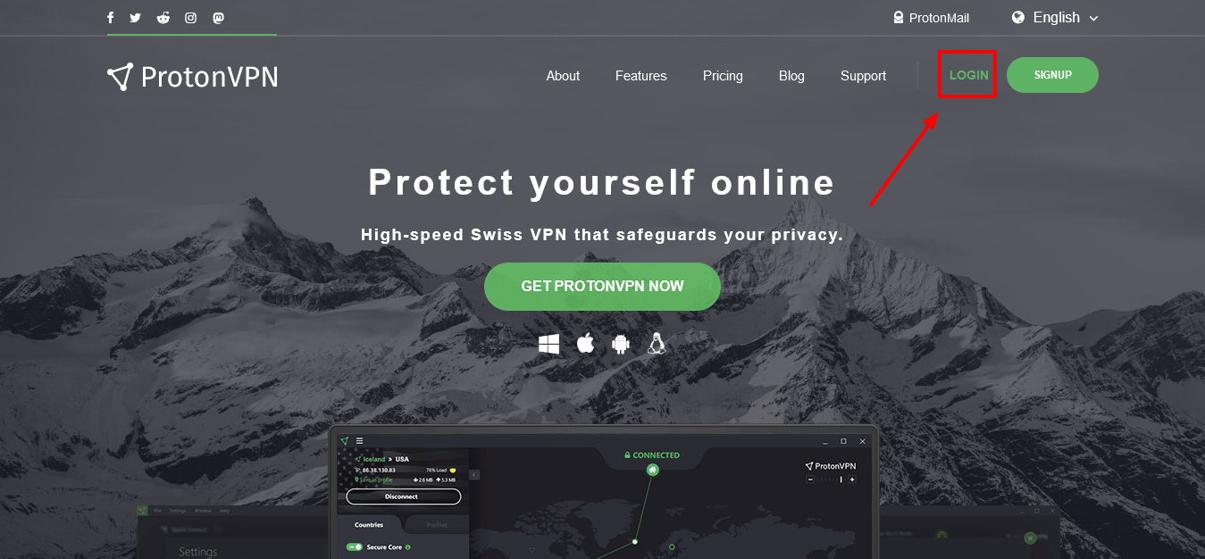 ProtonVPN Account login