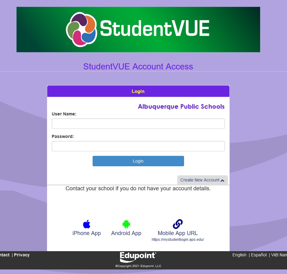 StudentVUE login